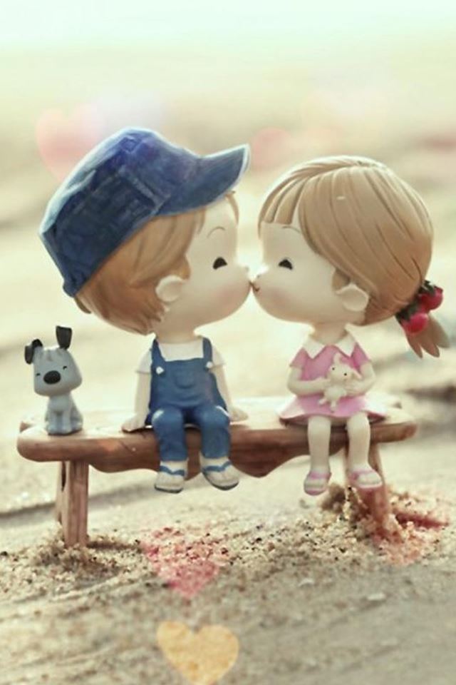 Cartoon Sweet Lover Couple iPhone 4s Wallpaper Download | iPhone