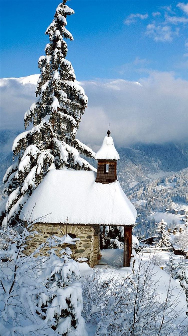 Nature White Snowy House Iphone5 6向け冬の壁紙 待受画像集 冬景色 雪景色 Naver まとめ