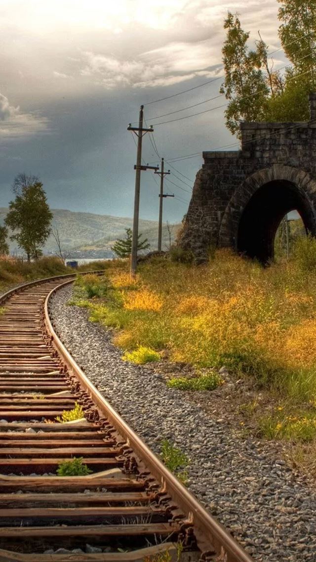 Railway track iPhone 4s Wallpaper Download | iPhone Wallpapers, iPad 